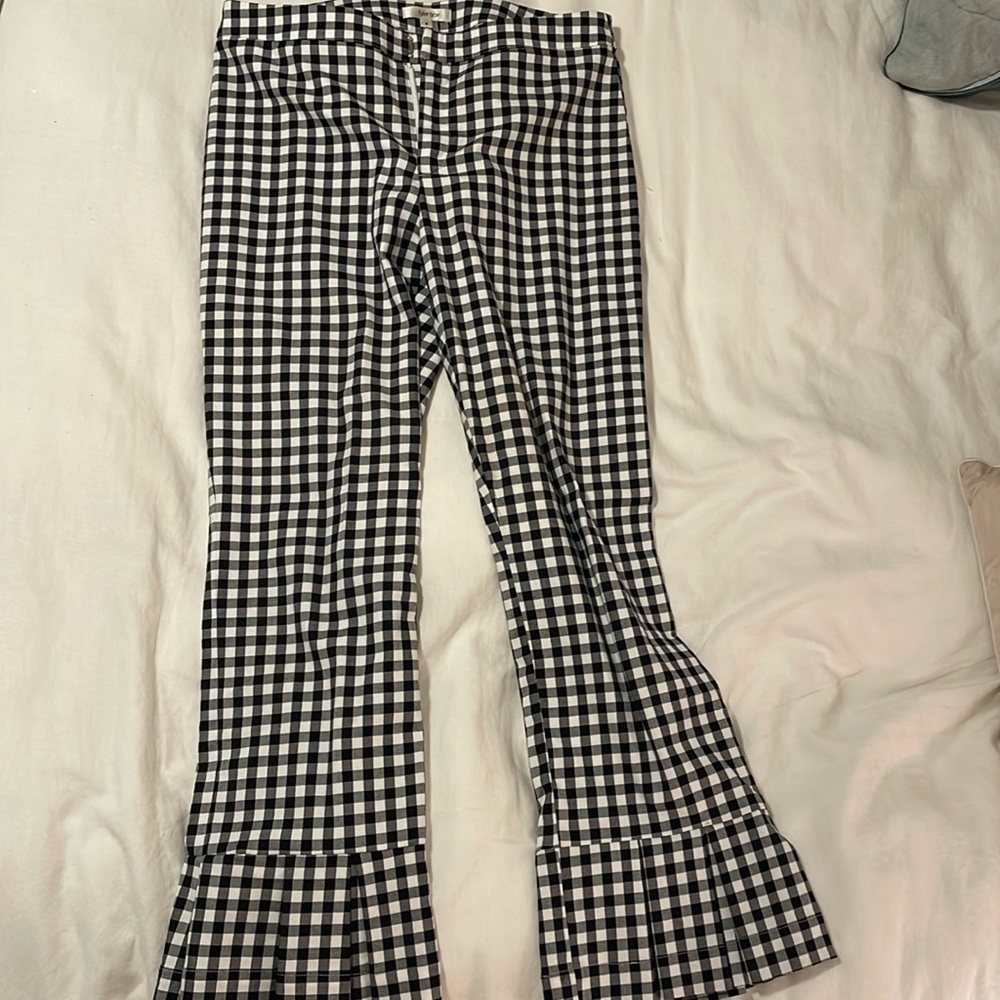 Tyler Boe gingham kick flair pant